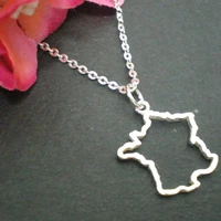 country geography map france necklace charm pendant hollow outline european pride french paris map necklaces for souvenir gift