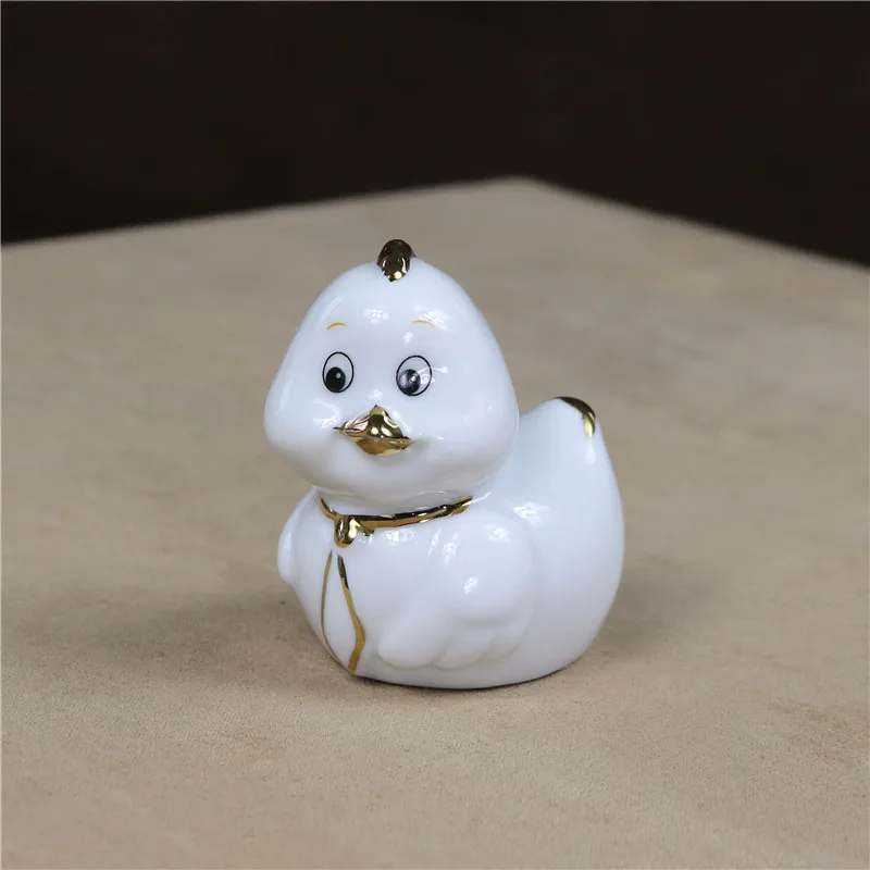 Chubby фарфор цыпленок миниатюрный керамический цыпленок фигурка девушка украшение комнаты подарок ремесло мини-орнамент Банкер леди продавец