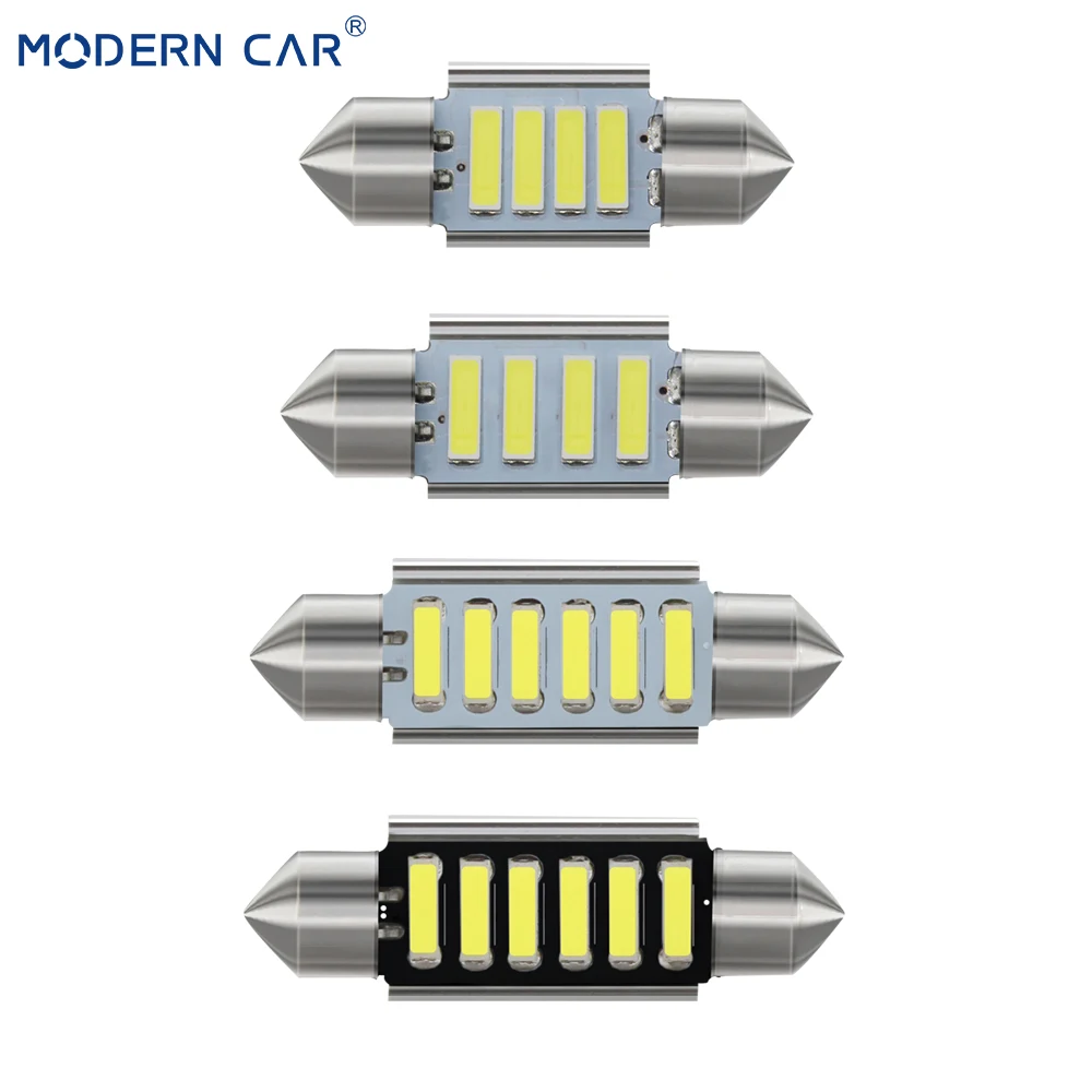 Современный автомобильный 31/36/39/41 мм C5W C10W 7020 4SMD 6SMD Автомобильный светодиодный фестон светильник s Canbus Error Free укрыты внутренной сводной настольная лампа светильник лампочка