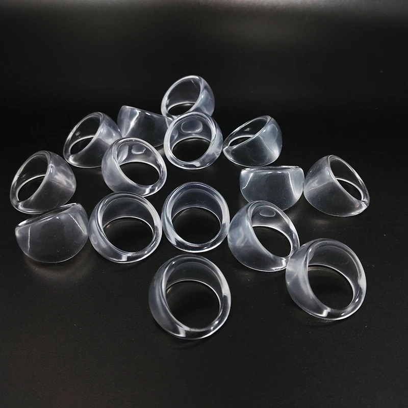 Qinz ювелирные изделия 50 шт. Lucite резиновые, акриловые детские круглые формы прозрачный кольца магазин DIY ювелирные изделия