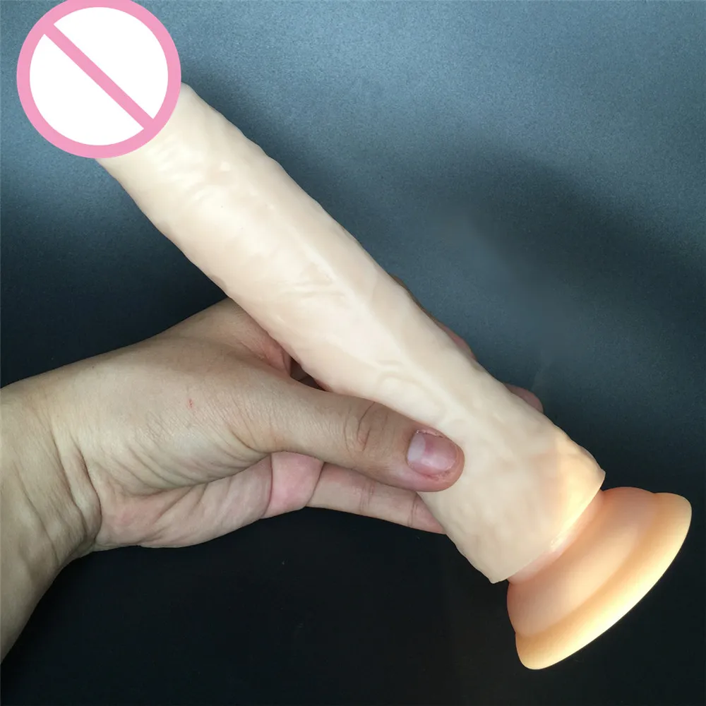 8 26 &quotощущение настоящей кожи большой длинный фаллоимитатор для женщин