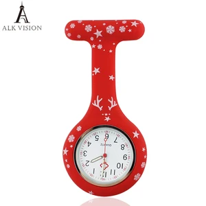 2017 Счастливого Рождества часы медсестры цифровые силиконовые медицинские часы кулон кварцевые брошь часы доктора с зажимом Прямая поставка