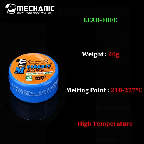 20g 210-227C MECHANIC Бессвинцовая паяльная паста BGA паяльная флюсовая паста высокотемпературная пайка оловянный крем паяльная станция инструмент - Цвет: 20g 210-227C