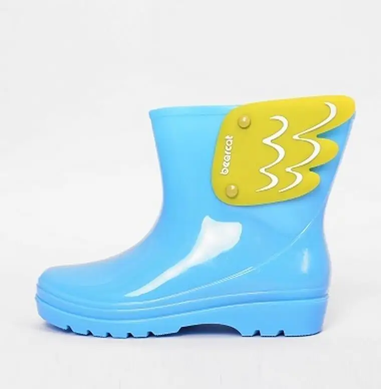 Koovan/дети дождь Сапоги и ботинки для девочек 2017 MID cut резиновые Дети Модная одежда