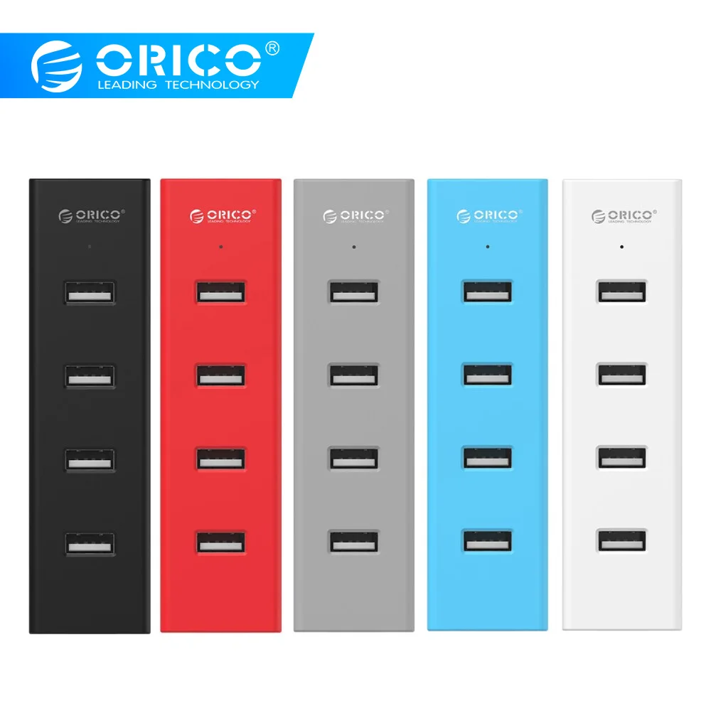 ORICO USB 2 0 концентратор 4 порта портативный с 100 см кабель для передачи данных и