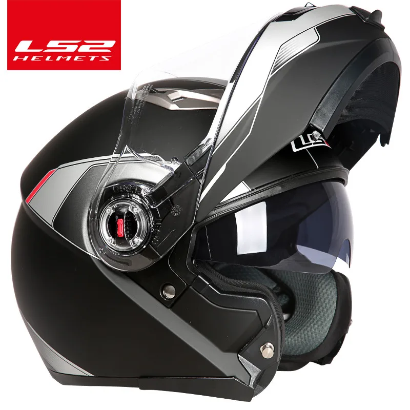 Capacete ls2 ff370 moto rcycle шлем casco de moto кафе шлем для гонщика Флип Полный лицо двойной объектив козырек capacetes de moto ciclista
