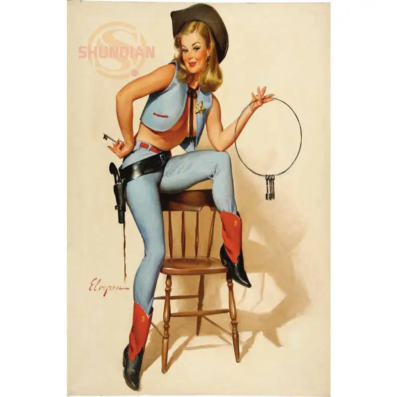 Pin Up Girl Арт плакат печать из шелковой ткани с принтом плакат печать ткань стены плакат на заказ атласный плакат YF-& 24 - Цвет: 16