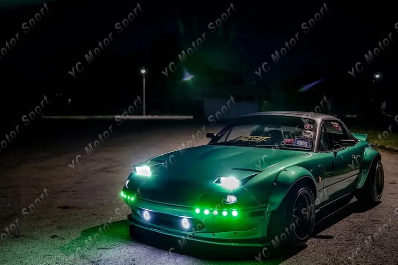 FRP стекловолокно кузова 6 шт. подходит для 1989-1997 Miata MX5 NA PD автомобильный тюнинг-пакет переднее крыло для губ Вспышки заднего спойлера крыло