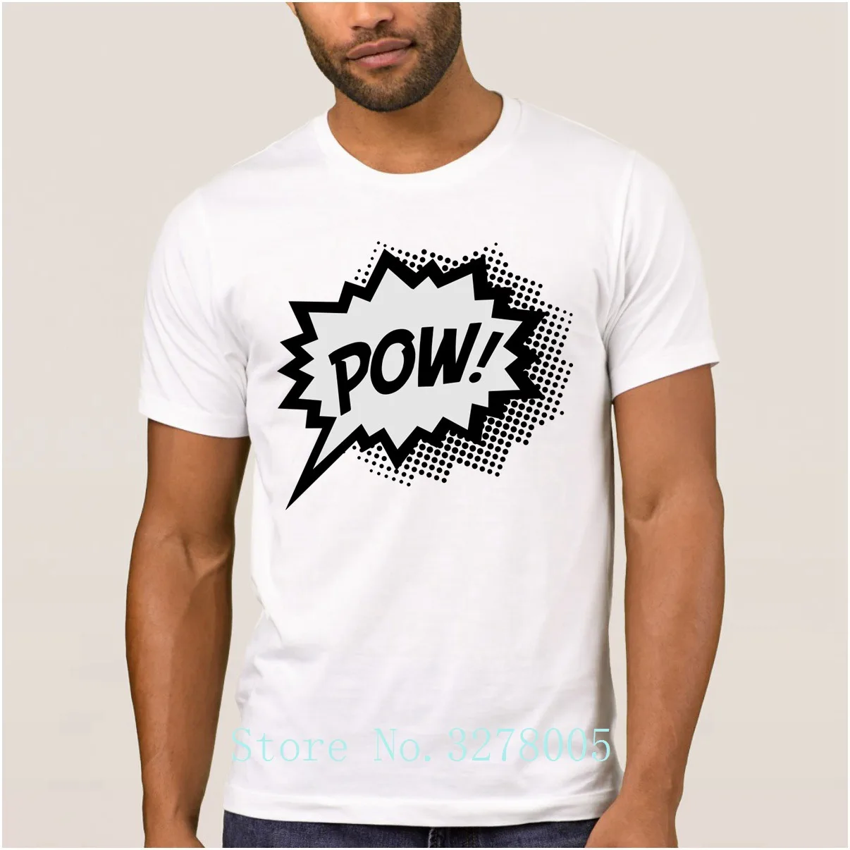 Подарочная сумасшедшая комиксная футболка Pow с героями мультфильмов забавная