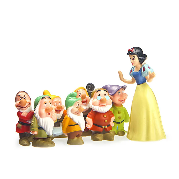 8 шт./партия 4 5 см ПВХ Белоснежка фигурки 3D мультфильм семь игрушки гномы набор для