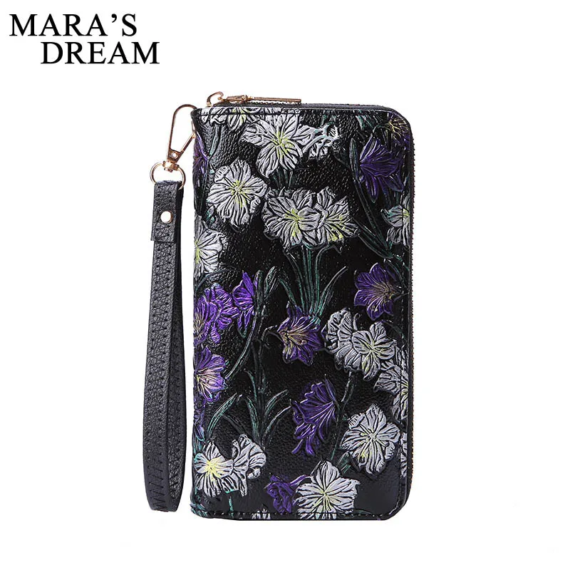 Кошелек Mara's Dream женский из искусственной кожи Длинный Цветочный бумажник в