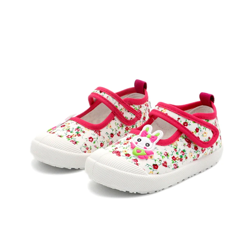 pink with flowers Jgshowkito девочек парусиновая обувь Мягкая Спортивная обувь; кроссовки для бега и занятий спортом Карамельный цвет с рисунком кролика из мультфильма морковь Печать Дети - Цвет: pink with flowers