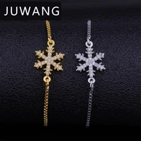 juwang zircon snowflake bracelet crystal rhinestones fit wedding for women girl kids gifts fashion jewelry