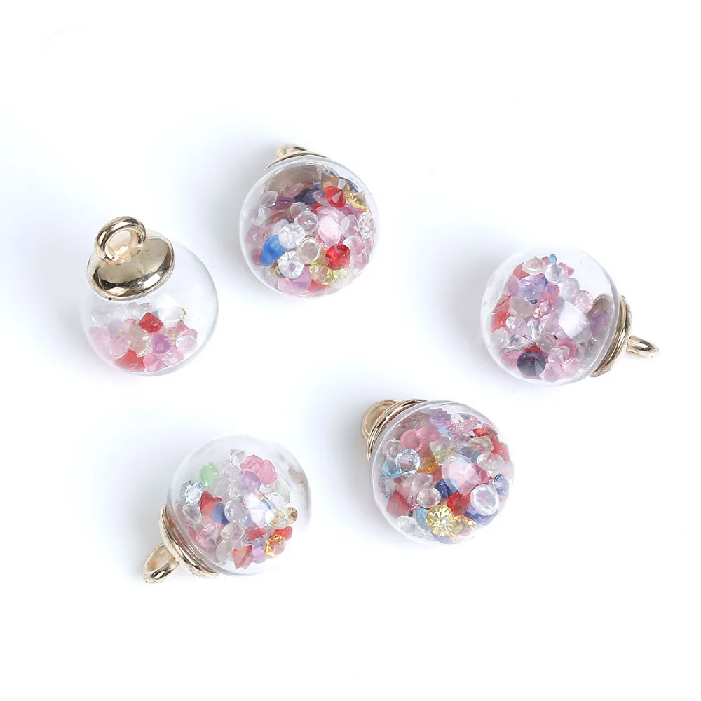 Прозрачные стеклянные шармы DoreenBeads круглые в пузырьковой бутылке диаметр 22 мм (7/8