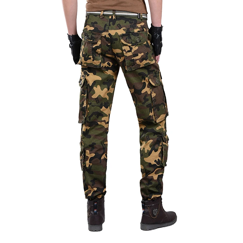 Casual Mens Cotton Cargo Pants Multi-Pockets Tactical Camouflage Male Army Trousers Fashion High Quality Brand | Мужская одежда
