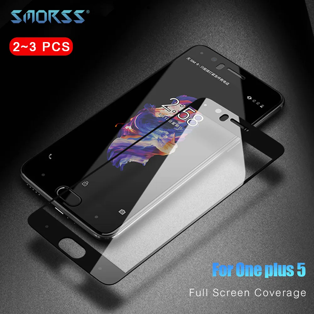 SMORSS 3 шт Защитная пленка для телефона OnePlus 5 HD закаленное стекло против отпечатков
