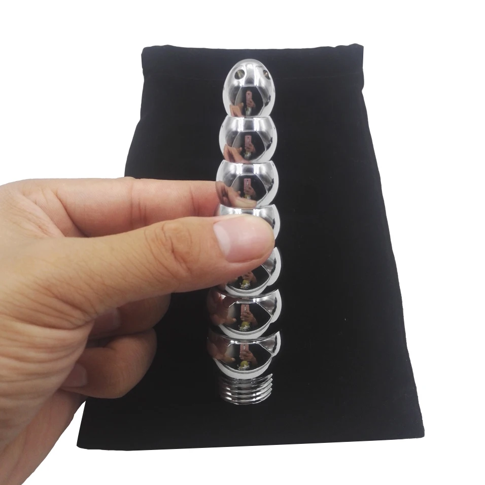 Анальная клизма camaTech с 7 бусинами для очистки душа нержавеющая сталь