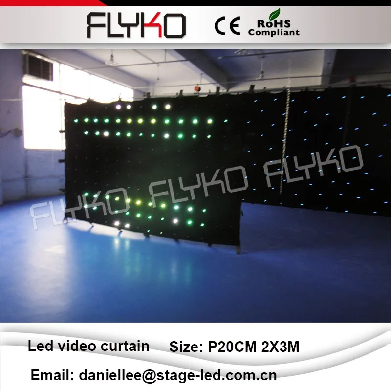 

Лидер продаж p20 2X3m dmx vedio Гибкая светодиодная занавеска для dj-кабины