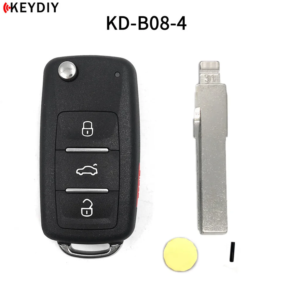 KEYDIY KD B08-3/4 Автомобильный ключ для Toyota KD900/KD-X2/KD мини-ключ программист серии B пульт дистанционного управления с 31# лезвием и логотипом - Количество кнопок: B08-4 with 31 blade