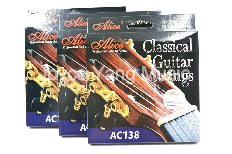 

3 Sets of Alice AC138-N/.H Classical Guitar Strings Crystal Nylon Strings Silver-Plated 85/15 Bronze Wound 1st-6th Strings