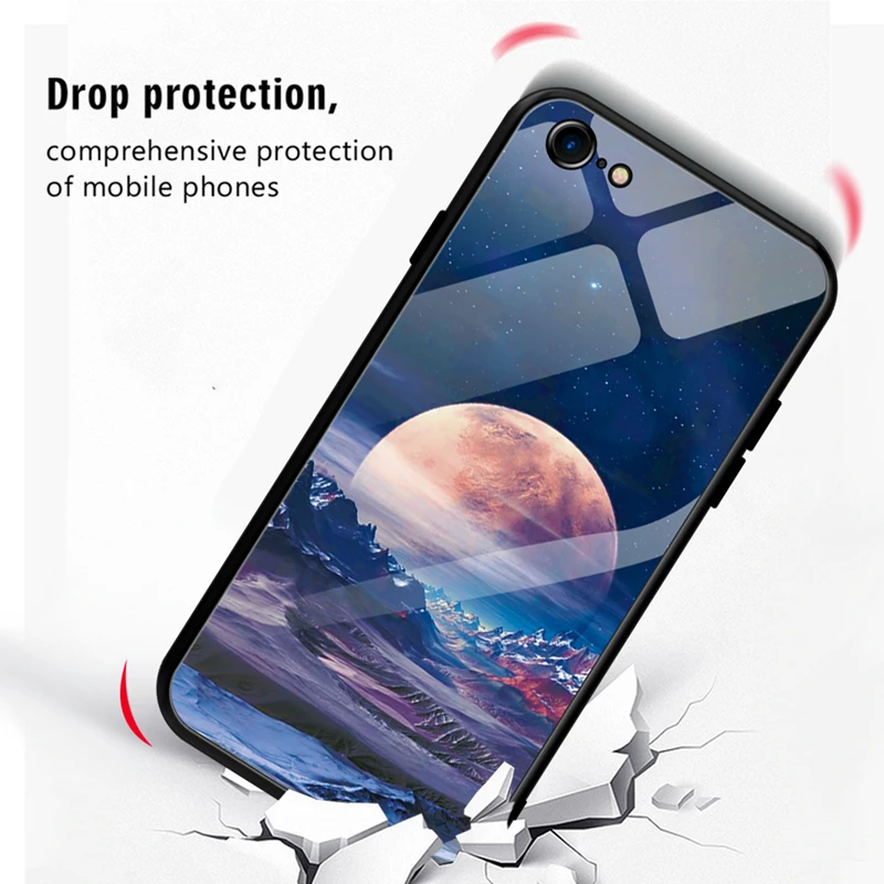 Зеркало из закаленного стекла чехол для iPhone XS MAX XR 8 7 6 S Plus окрашенный слой задняя