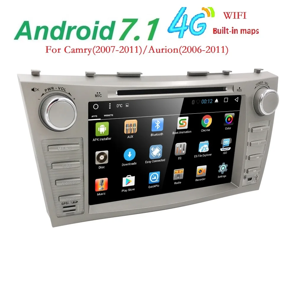 Hizpo 2 Din Автомагнитолы gps Android 7 1 dvd-плеер автомобиля для Toyota Camry 2007 2008 2009 2010 2011 Aurion 2006
