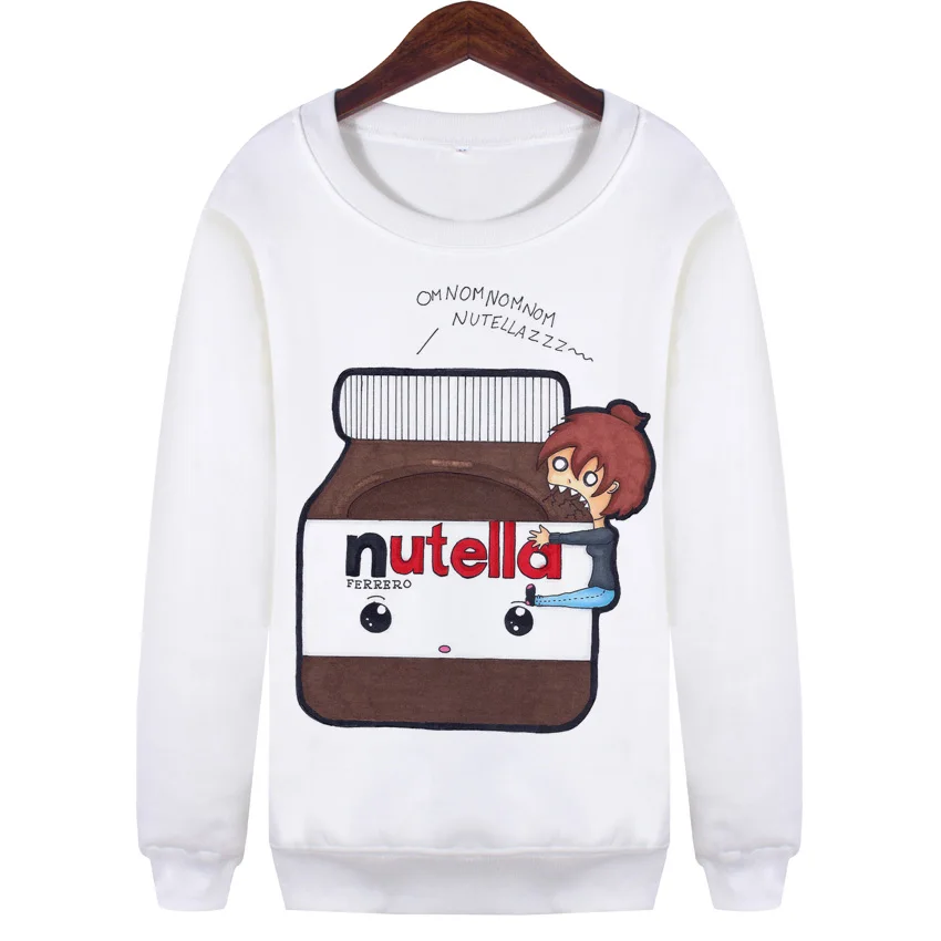 YEMUSEED 2017 Cartoon Printed Kwaii Sweatshirts Women Harajuku Hipster White Hoodies Moletom WMH130 | Женская одежда