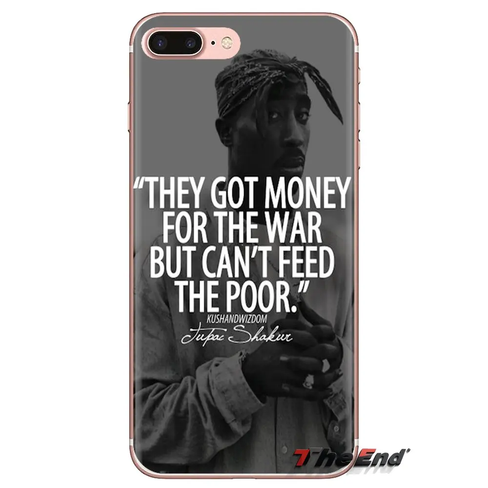 For iPod Touch Apple iPhone 4 4S 5 5S SE 5C 6 6S 7 8 X XR XS Plus MAX Transparent Soft Cases Covers Tupac Shakur 2Pac Quotes |
