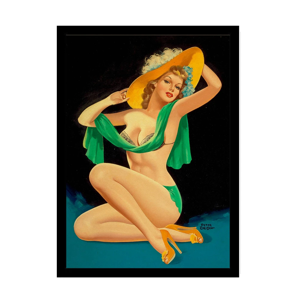 Американский Ретро плакат Pin Up Girl винтажные принты и плакаты комната кафе клуб бар настенные стикеры домашний декор