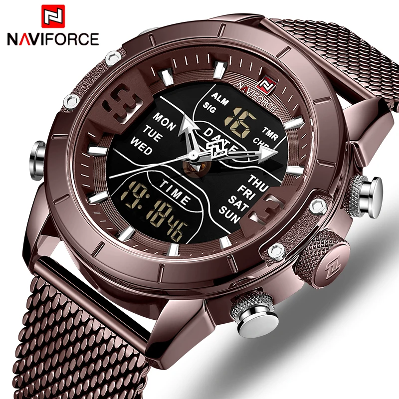 Часы наручные NAVIFORCE Мужские кварцевые спортивные брендовые водонепроницаемые