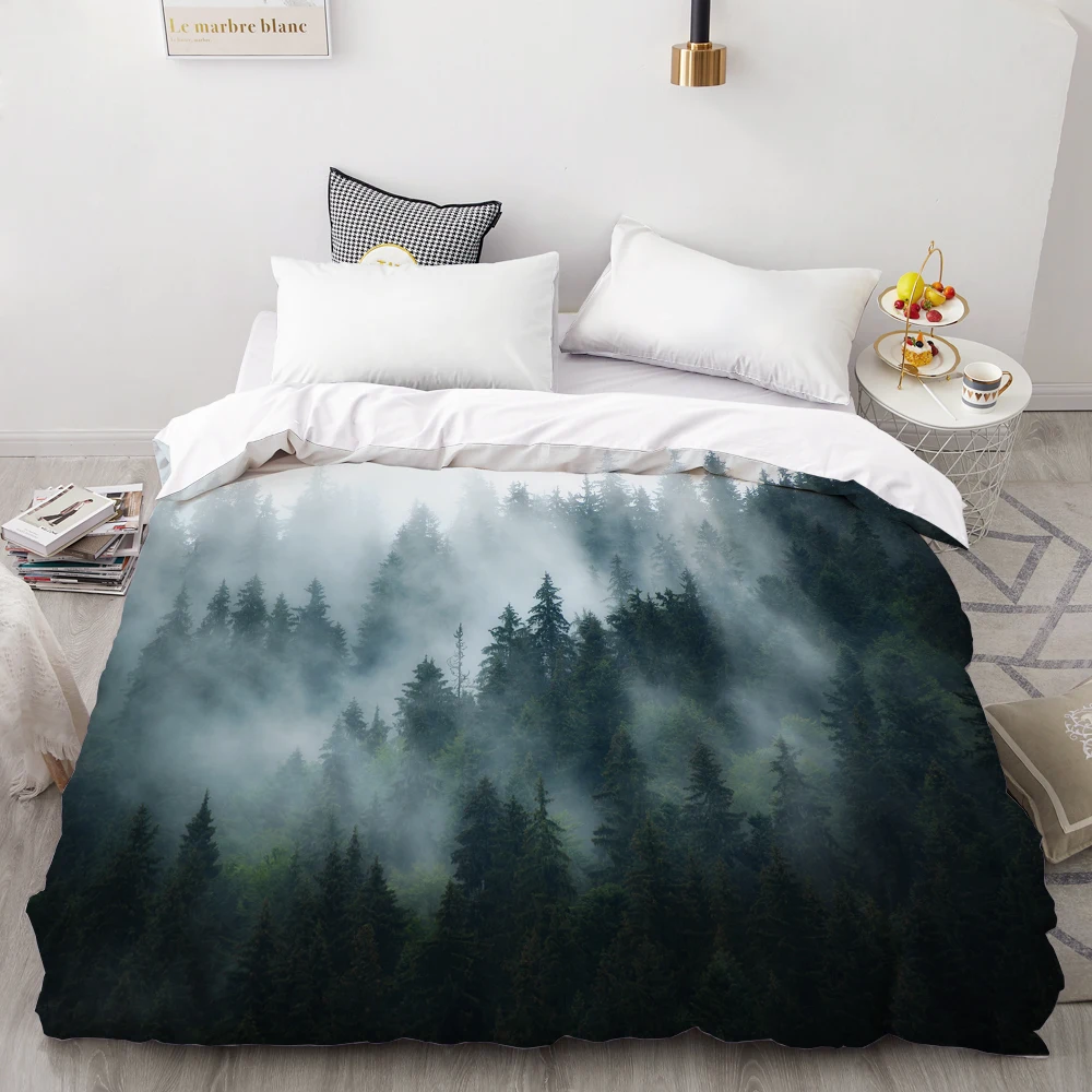 landscape-06 3D пододеяльник на заказ, одеяло/одеяло случае королева/король, постельные принадлежности 140x200/220x240/200x200 пододеяльник осенний лес - Цвет: landscape-06