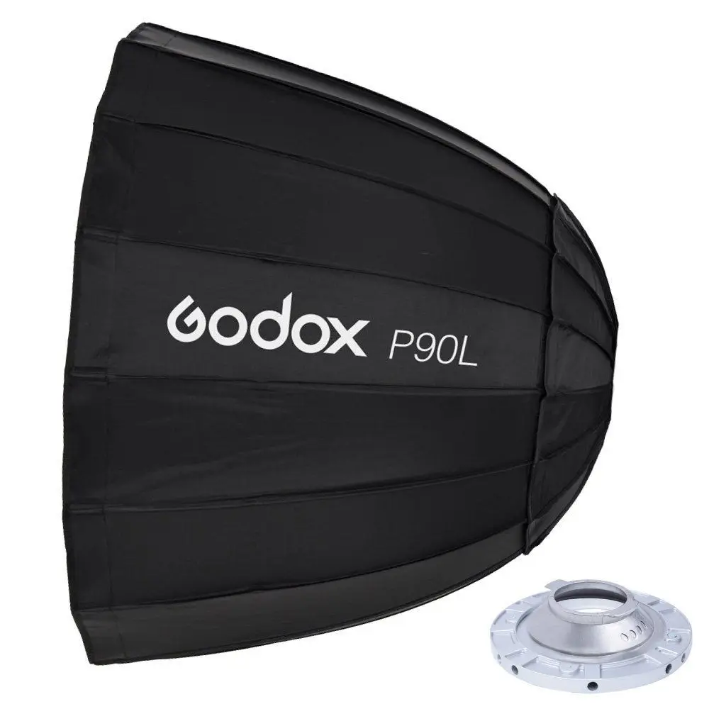 Godox p90l 90 см параболическая Софтбоксы Отражатели для вспышки Speedlite Bowens/broncolor/Elinchrom/Balcar/hensel/ profoto крепление - Цвет: Broncolor-B mount