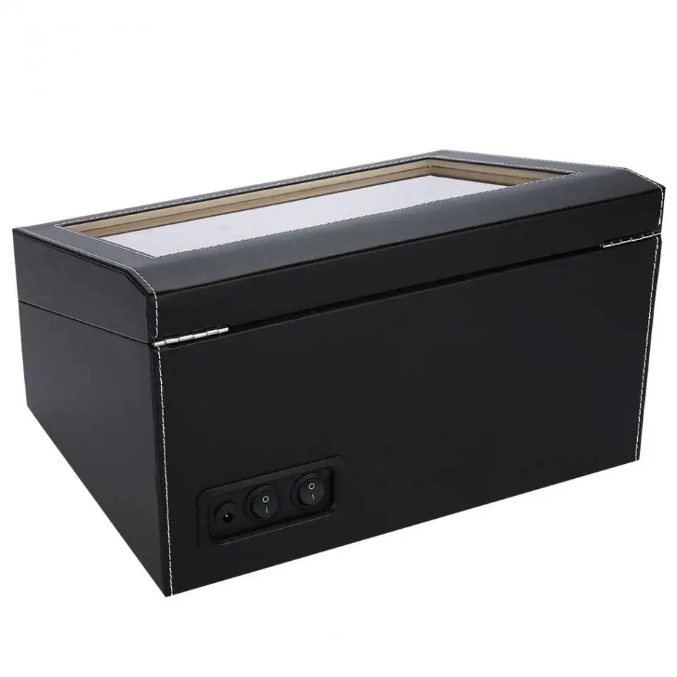 Часы Winder для 4 автоматических часов дерево+ 6 сетки из искусственной кожи тихий двигатель многократное Вращение наручные часы чехол для хранения аксессуары