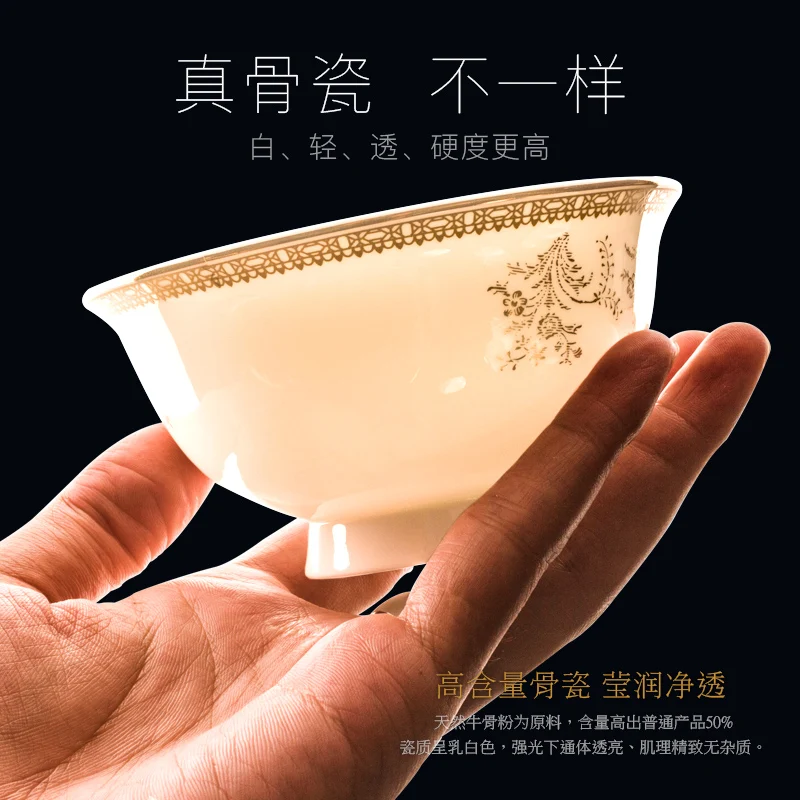 The black suit 22 pieces of Jingdezhen high-grade bone china tableware ceramics dishes gift European Moon River home | Дом и сад