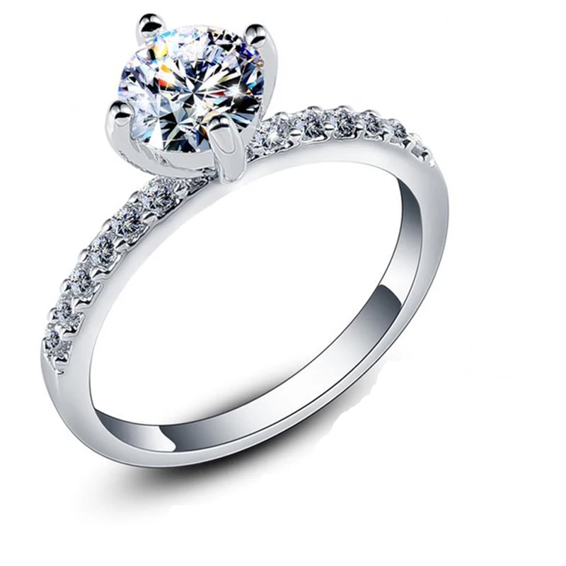 Ювелирные изделия серебряного цвета женские кольца AAA Блестящий кубический