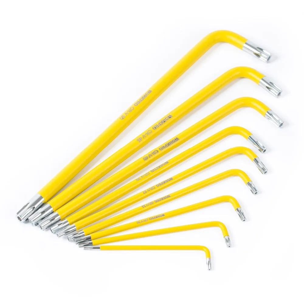 WORKPRO W022012 9 шт длинные руки Key Torx набор ключей шестигранный набор гаечных ключей T10-T50