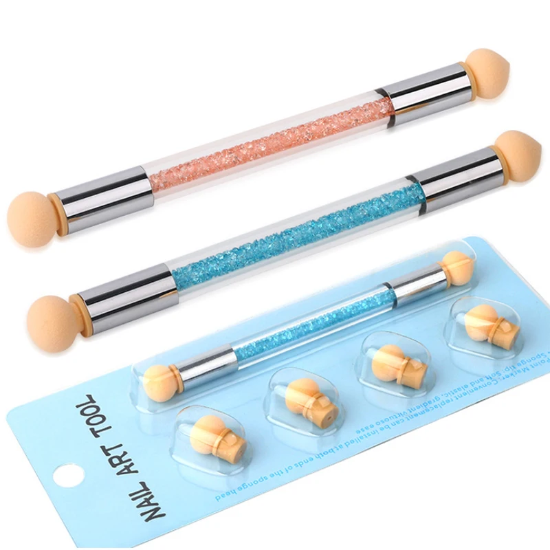 1 Набор губка градиентная ручка для ногтей затенения из горного хрусталя Ручка