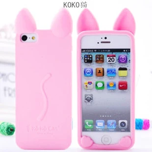Бесплатная доставка 3D koko милые кошачьи уши чехол для IPhone 5C SE 5G 4S 6S 7 plus телефона s