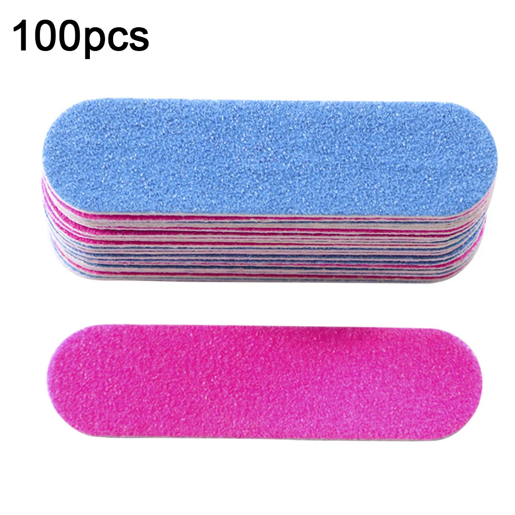 

Двусторонняя мини-пилка для ногтей, 100 шт., цветные наждачные блоки, пилка для ногтей, уход за красотой, Шлифовальные полоски, инструмент мани...