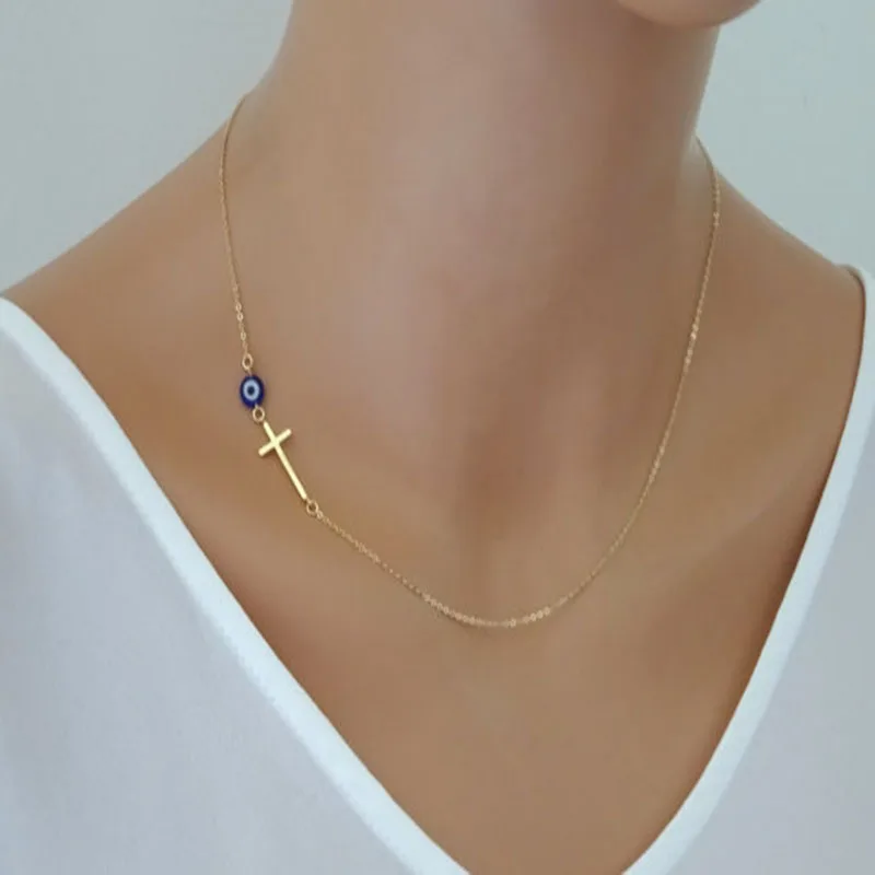 Летний стиль популярное в Европе и Америке Золотая Сторона простое ожерелье с