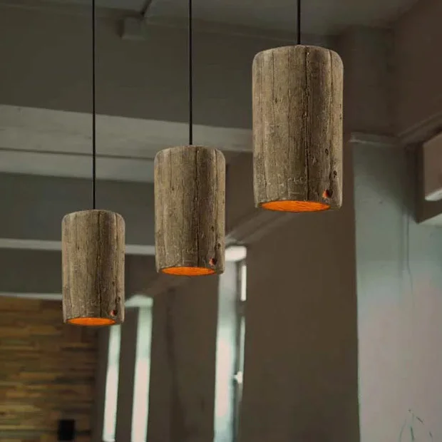 Американский кантри деревянный цемент подвесные светильники приспособление