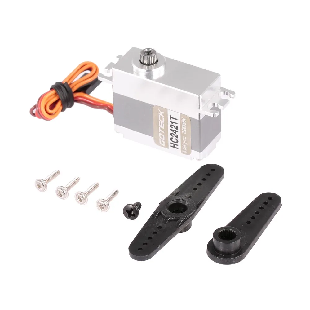 

HC2421T Metal Gear High Torque 6.5KG Digital Servo with Coreless Motor Waterproof for RC Car Helicopter Boat Robot Parts