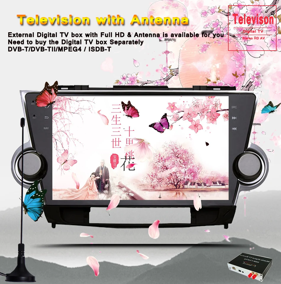 4+ 64G авто 3/4G Android 9,0 Автомобильная магнитола DVD для Toyota Highlander 2009-2013 навигация с gps видео Wifi BT магнитофон аудио