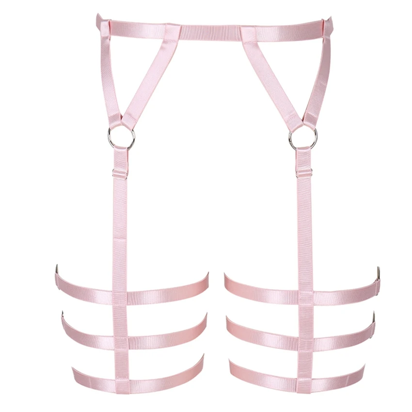 MLCP0003PINK Розовый ремень-подвязка пояса высокого колготы ножка ремень упругие отрегулировать Готический организм клетка трусики сексуальное женское белье для танцев клуб рейв - Цвет: MLCP0003PINK