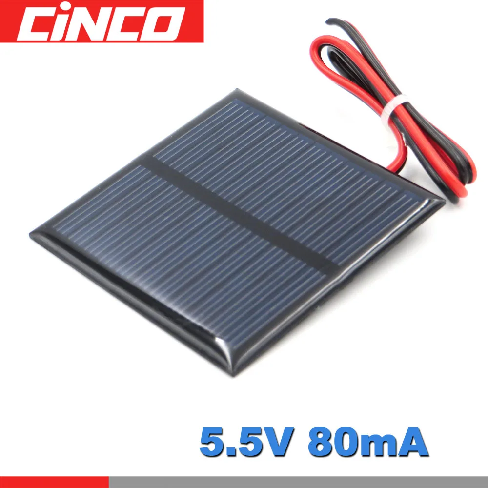 5 V 80mA 0 44 W Удлинительный провод панели солнечных батарей поликристаллического