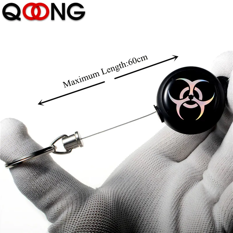 Брелок QOONG для ключей мужчин и женщин Высокоэластичный телескопический с защитой