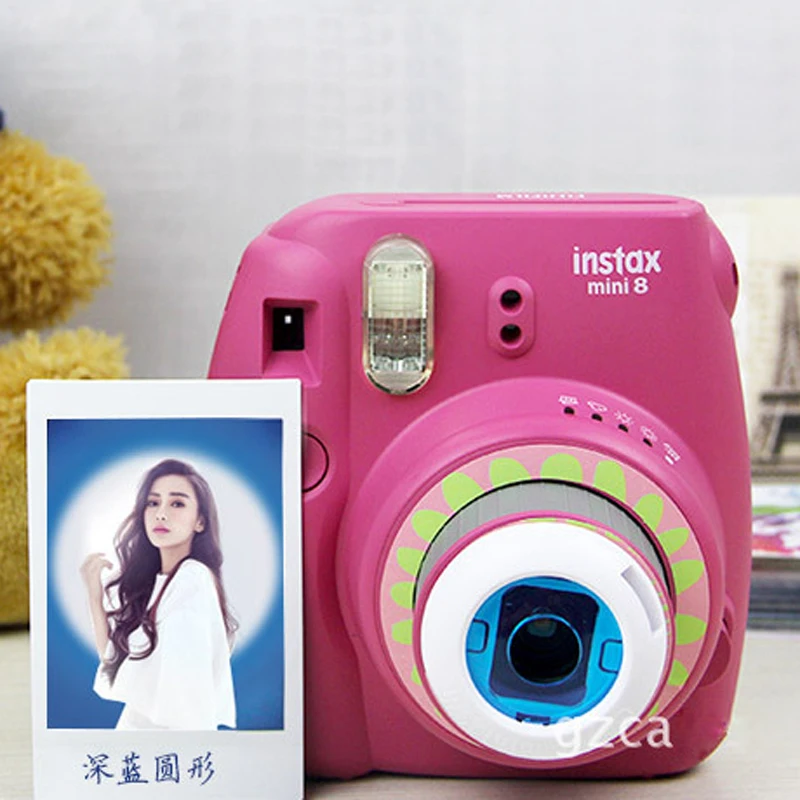 Сине розовый цветной фильтр для объектива крупного плана круглые в форме сердца