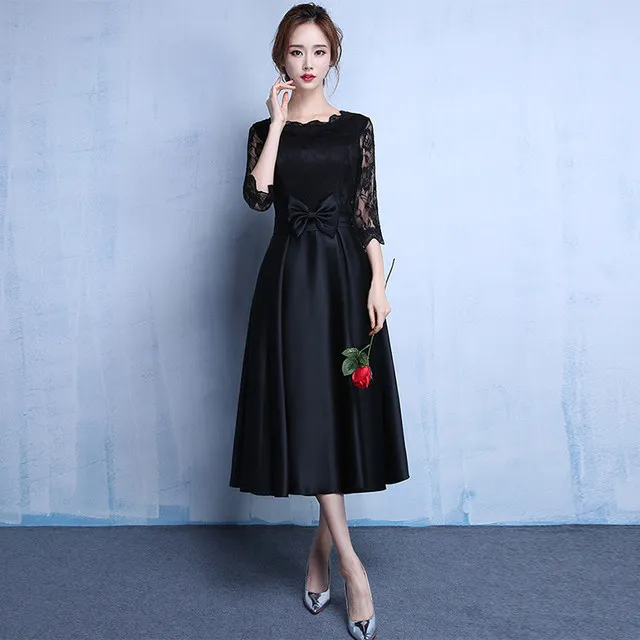 black Пикантные вечерние длинные платья в китайском стиле Cheongsam, женское тонкое платье, роскошное свадебное платье, Qipao, модная одежда, Vestido - Цвет: black
