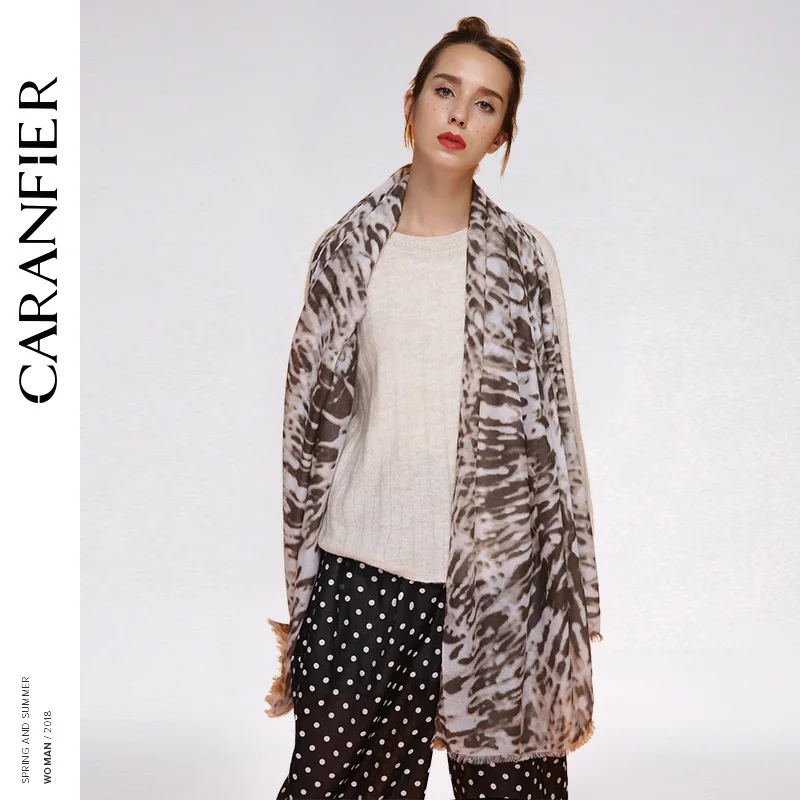 CARANFIER шарф женский винтажный элегантный длинный из хлопка и полиэстера Шаль