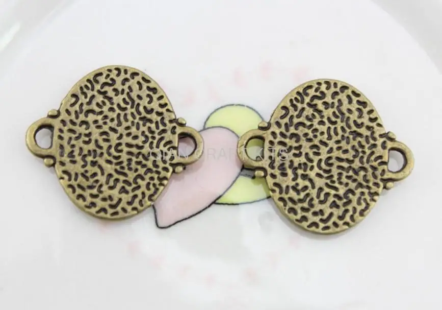 80 шт. Овальный камео основа установка античный бронзового цвета из цинкового